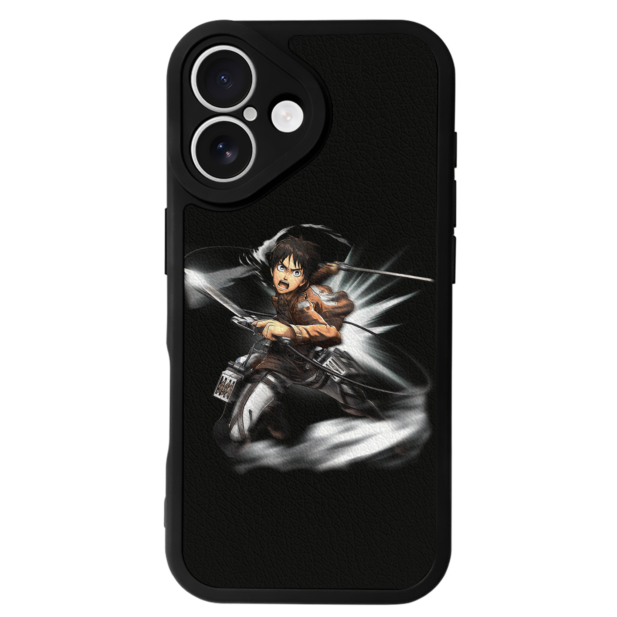（画像用） 進撃の巨人 エレン･イェーガー Attack on Titan Eren Jäger 【iPhone 16シリーズ対応】シリコンスマホケース（レザー調） 材質：シリコン